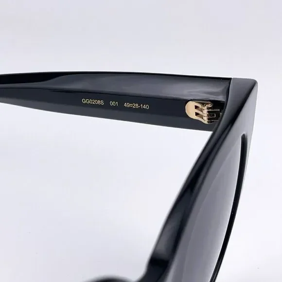 NEW GucciGG0208S 001 Black Gray Mirrored Gradient